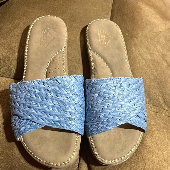 Cliffs by White Mountain Favorite Slide Sandal $49 - US Size 8 - Blue - - Picture 1 of 5
